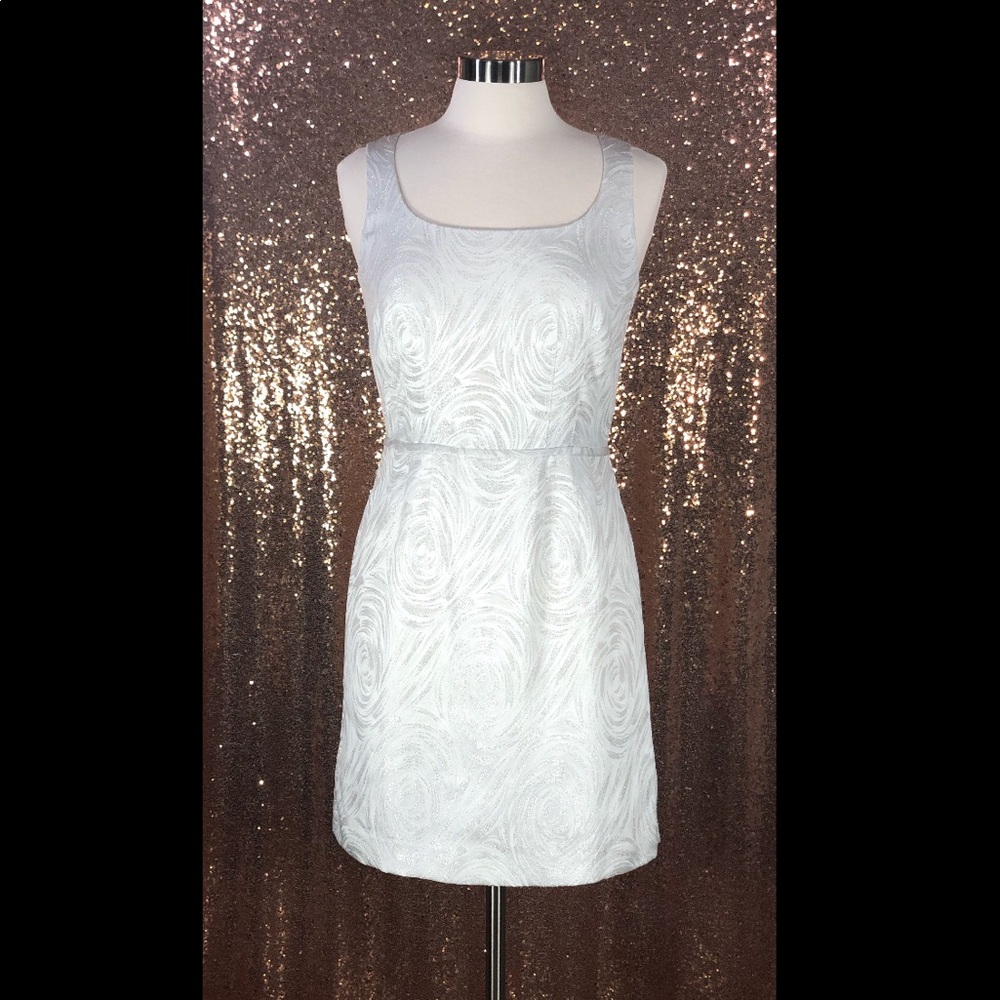 Gianni Bini White/Silver Sheath Dress!